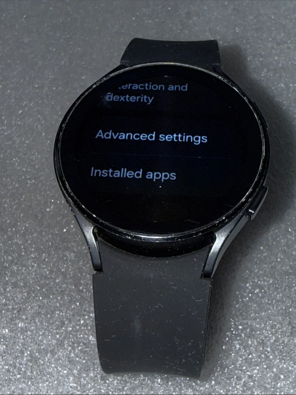 Samsung Galaxy Watch 4 with a black fluoroelastomer band | Comes As Shown No Box